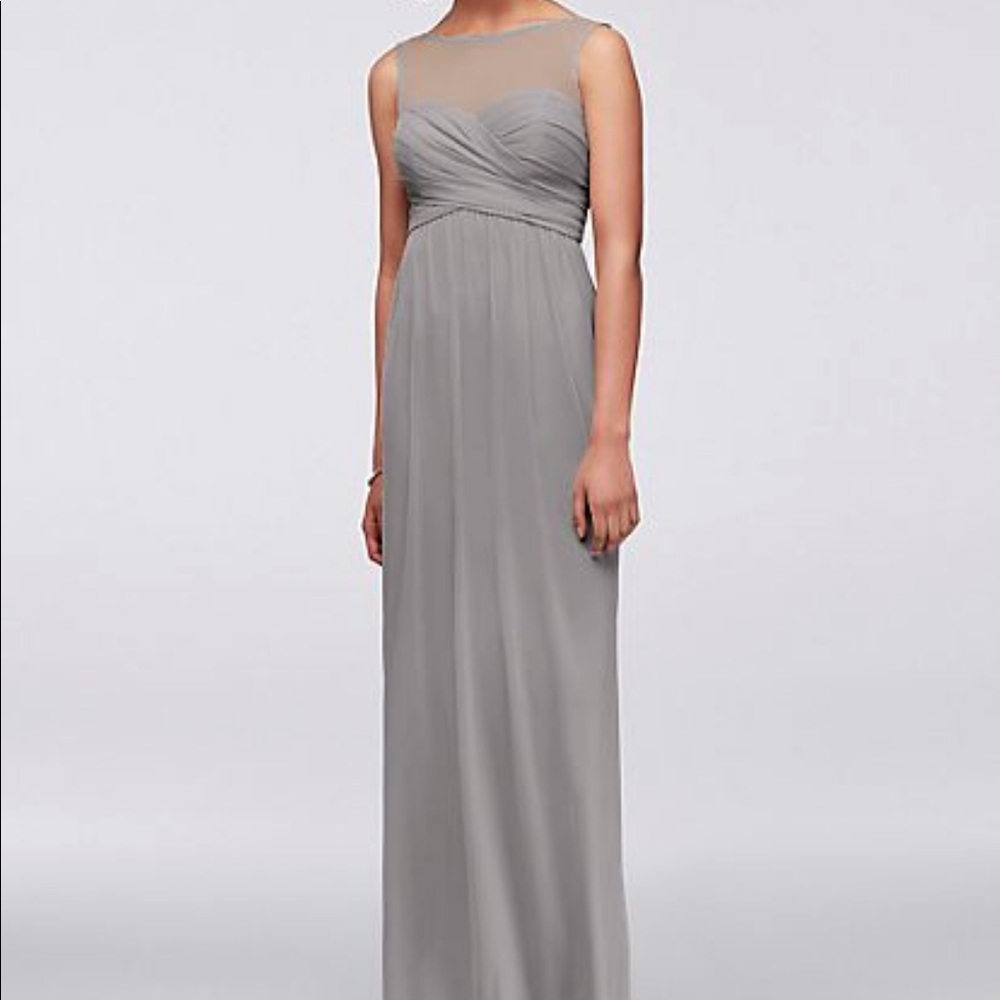David’s Bridal illusion neckline #bridesmaid dress